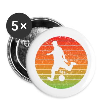 Fußballtrainer Fußball Fußballspieler Fußballer - Buttons klein 25 mm (5er Pack) - Weiß - Vorne