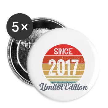 amazing since 2017 - anniversary - Buttons small 1''/25 mm (5-pack) - white - Front