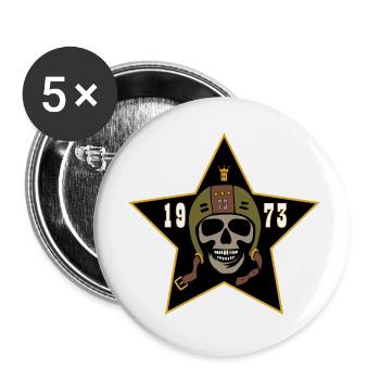 Skull print for 1973 born biker! - Buttons small 1''/25 mm (5-pack) - white - Front