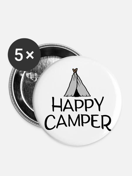 Happy Camper Primitives Zelt - Buttons klein 25 mm (5er Pack) - Weiß