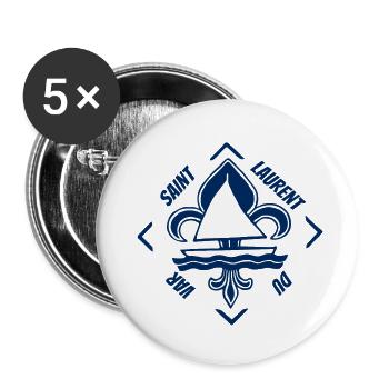 Saint Laurent du Var Côte d'Azur France - Lot de 5 petits badges (25 mm) - blanc - Devant