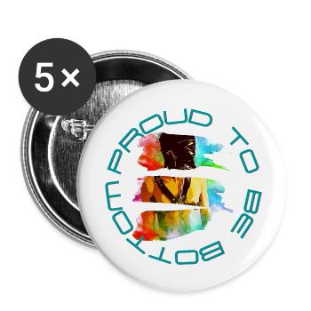 Proud to be Bottom - Buttons klein 25 mm (5er Pack) - Weiß - Vorne