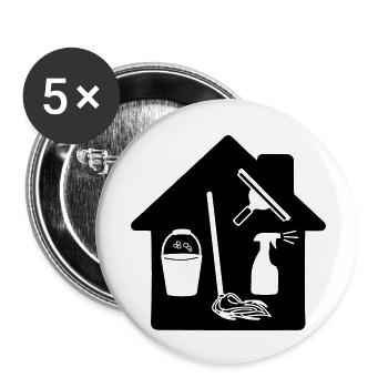 Logo schoomaker with tools in cottage - Buttons small 1''/25 mm (5-pack) - white - Front