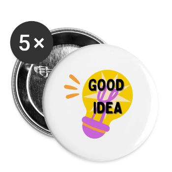 Bonne idée - Lot de 5 petits badges (25 mm) - blanc - Devant