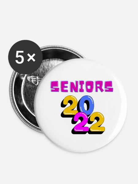 Senioren 2022 - Buttons klein 25 mm (5er Pack) - Weiß