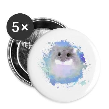 zwerghamster,hamster,bunt,graffiti,malerei,blau - Buttons klein 25 mm (5er Pack) - Weiß - Vorne