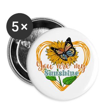 Fleur de papillon Dictons floraux Disant fleurs - Lot de 5 petits badges (25 mm) - blanc - Devant