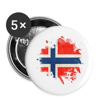 Norvège Norvège Oslo scandinavie viking - Lot de 5 petits badges (25 mm) - blanc - Devant