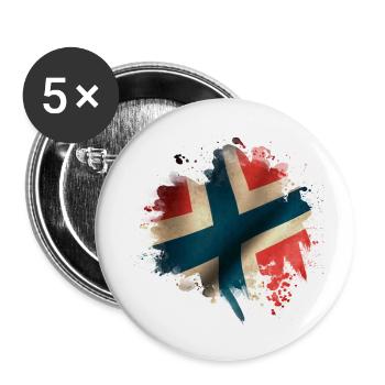 Norvège Norvège Oslo scandinavie viking - Lot de 5 petits badges (25 mm) - blanc - Devant