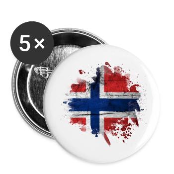 Norvège Norvège Oslo scandinavie viking - Lot de 5 petits badges (25 mm) - blanc - Devant