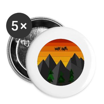 Hiking geometrisch - Buttons klein 25 mm (5er Pack) - Weiß - Vorne