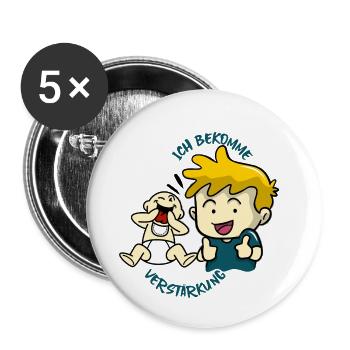 Bruder bekommt Verstärkung (blond) - Buttons klein 25 mm (5er Pack) - Weiß - Vorne