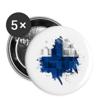 Finlande Suomi helsinki scandinavie viking - Lot de 5 petits badges (25 mm) - blanc - Devant