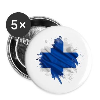 Finlande Suomi helsinki scandinavie viking - Lot de 5 petits badges (25 mm) - blanc - Devant