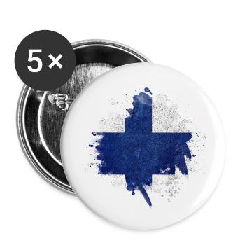 Finlande Suomi helsinki scandinavie viking - Lot de 5 petits badges (25 mm) - blanc - Devant