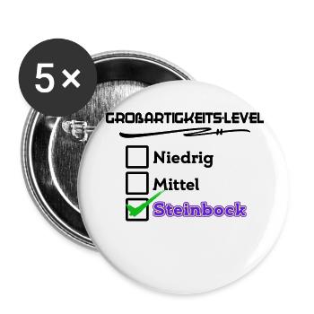 Steinbock Cool Statement Horoskop Astrologie - Buttons klein 25 mm (5er Pack) - Weiß - Vorne