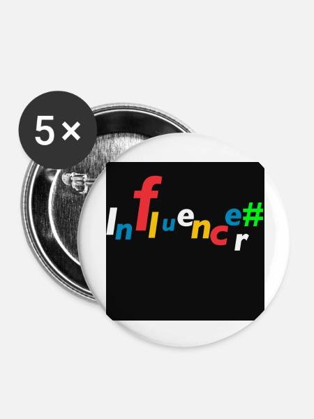 Influencer - Buttons klein 25 mm (5er Pack) - Weiß