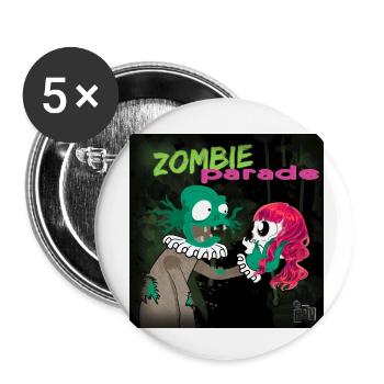 Zombie Parade Podcast - Lot de 5 petits badges (25 mm) - blanc - Devant