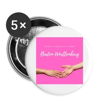Baden-Württemberg - Buttons klein 25 mm (5er Pack) - Weiß - Vorne