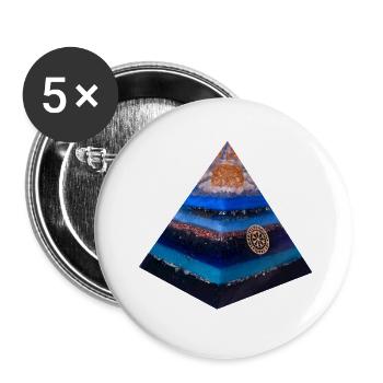 Runen Pyramide - Buttons klein 25 mm (5er Pack) - Weiß - Vorne