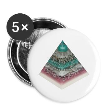 Pyramide de la créativité - Lot de 5 petits badges (25 mm) - blanc - Devant