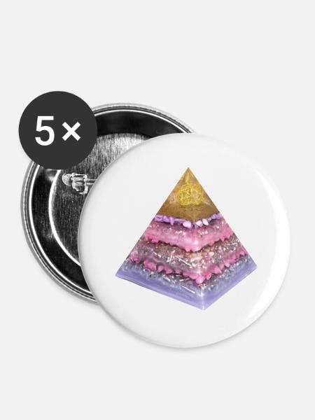 Schwingungserhöhung Pyramide - Buttons klein 25 mm (5er Pack) - Weiß