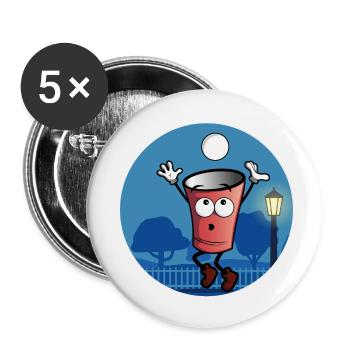 Peter Pong - Buttons klein 25 mm (5er Pack) - Weiß - Vorne
