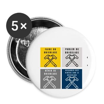 ce que je fais durant mon temps libre bricolage - Lot de 5 petits badges (25 mm) - blanc - Devant