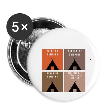 ce que je fais durant mon temps libre camping - Lot de 5 petits badges (25 mm) - blanc - Devant