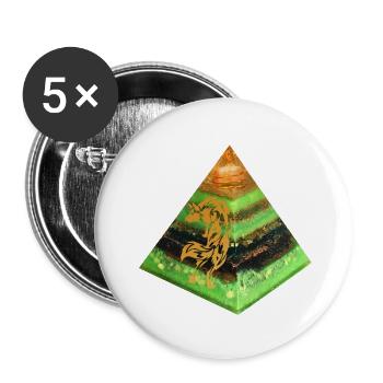 Wolf Energy Pyramid - Buttons small 1''/25 mm (5-pack) - white - Front