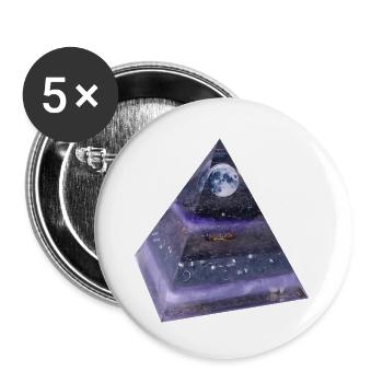Pyramide de la pleine lune - Lot de 5 petits badges (25 mm) - blanc - Devant