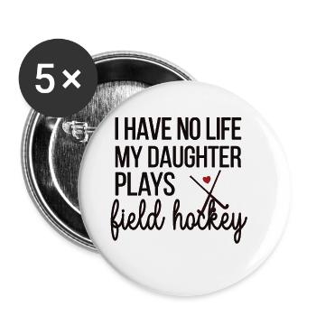 Meilleure joueuse de hockey sur gazon maman - Lot de 5 petits badges (25 mm) - blanc - Devant