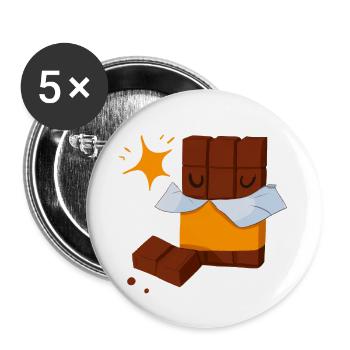 Chocolate bar dodo - Buttons small 1''/25 mm (5-pack) - white - Front