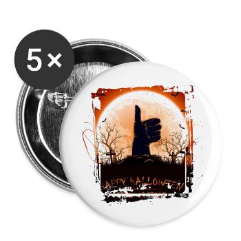 Halloween Gruselhexe Horror Geist Monster - Buttons klein 25 mm (5er Pack) - Weiß - Vorne