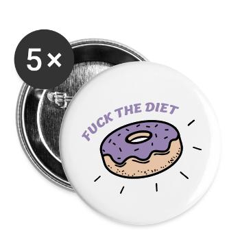 fuck le régime violet - Lot de 5 petits badges (25 mm) - blanc - Devant