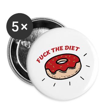 fuck le régime rouge - Lot de 5 petits badges (25 mm) - blanc - Devant
