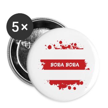 Bora Bora Klecks Flag Design - Lot de 5 petits badges (25 mm) - blanc - Devant