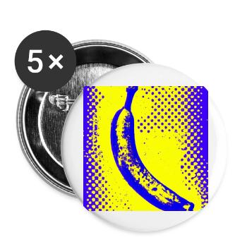 yellow banana (right) - Buttons small 1''/25 mm (5-pack) - white - Front