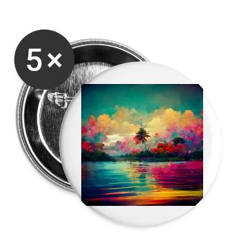 colorful paradise - Buttons klein 25 mm (5er Pack) - Weiß - Vorne