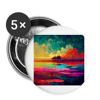 colorful paradise - Buttons klein 25 mm (5er Pack) - Weiß - Vorne