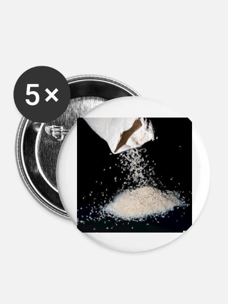 a bag of rice falling - Buttons klein 25 mm (5er Pack) - Weiß