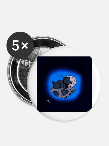 A dog in space - Buttons klein 25 mm (5er Pack) - Weiß
