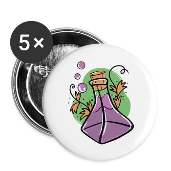 A glass of purple poison with Fall leaves - Buttons small 1''/25 mm (5-pack) - white - Front