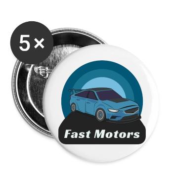 Fast Motors - Buttons small 1''/25 mm (5-pack) - white - Front
