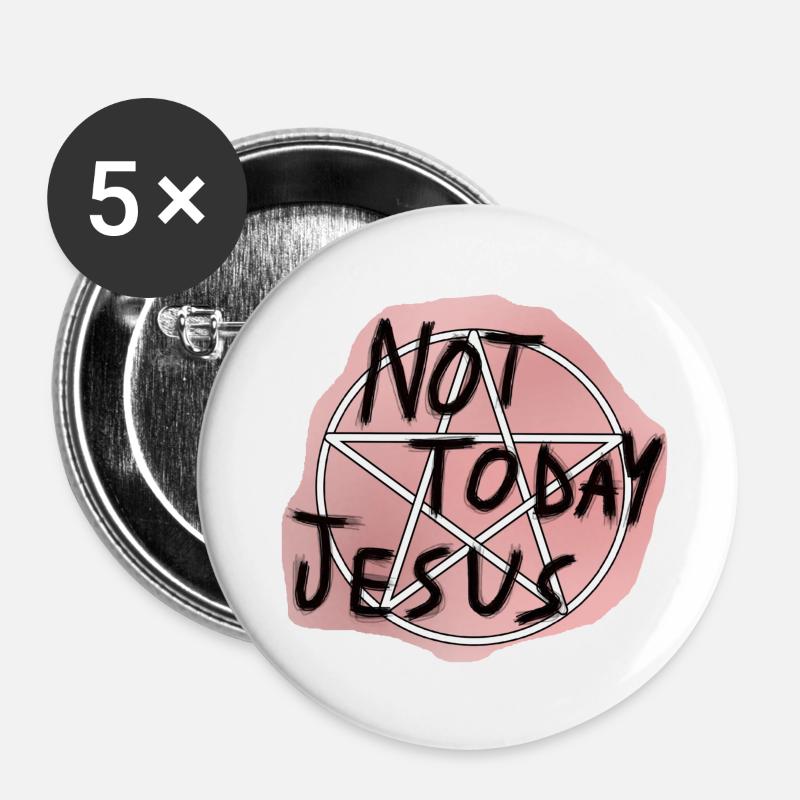 Not today Jesus - Buttons small 1''/25 mm (5-pack) - white