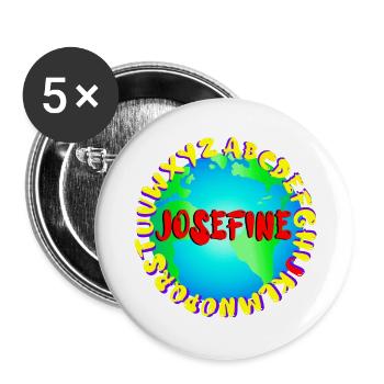 ABC Josefine - Buttons klein 25 mm (5er Pack) - Weiß - Vorne