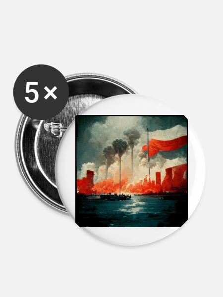 Kein Krieg Trauriges Gemälde - Buttons klein 25 mm (5er Pack) - Weiß