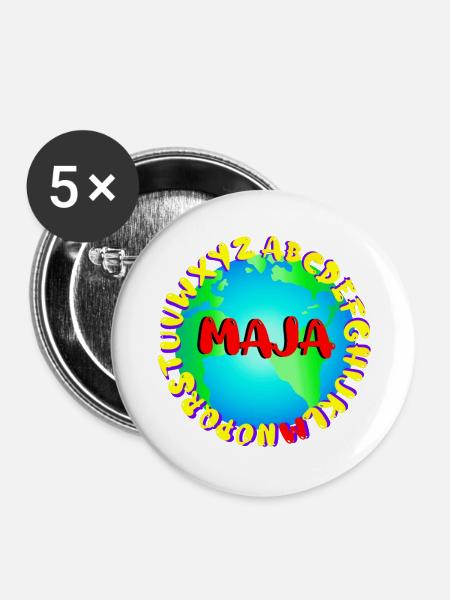 ABC MAJA - Buttons klein 25 mm (5er Pack) - Weiß