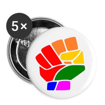 Lgbt - Buttons klein 25 mm (5er Pack) - Weiß - Vorne