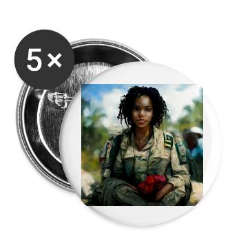 Beautiful US Army Combat Medical Painting - Buttons small 1''/25 mm (5-pack) - white - Front